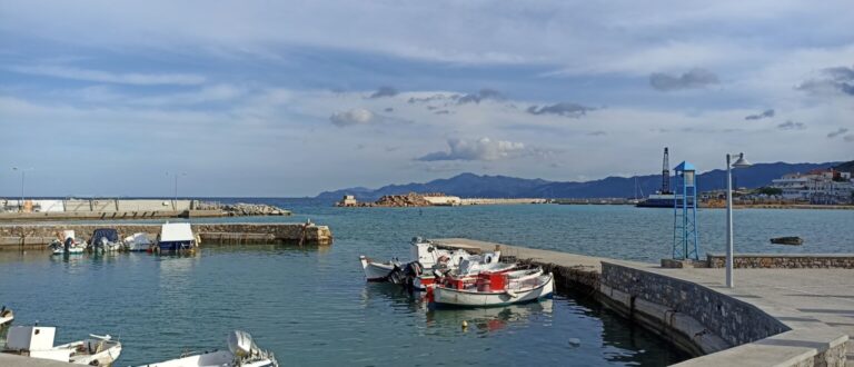 Fisherman harbor. The marina in the background.