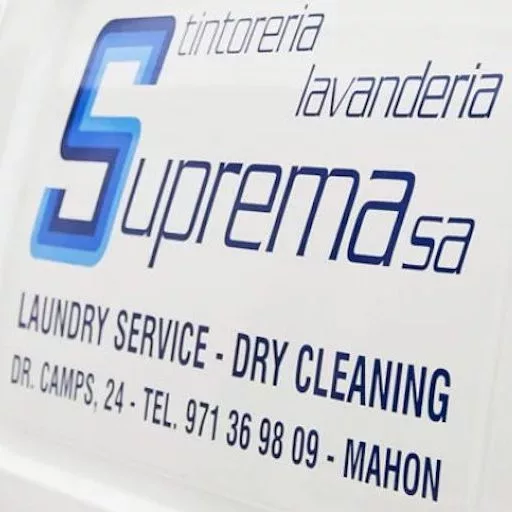 A sign that reads suprema sa laundry service cleaning.